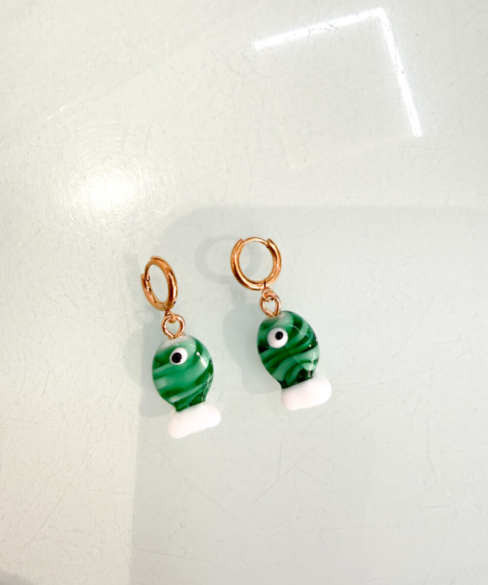 Pendientes pescados verde