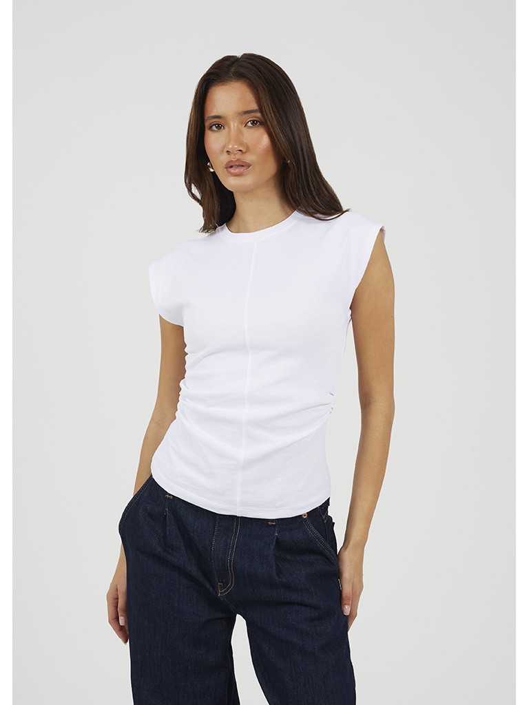 Camiseta frunce blanca