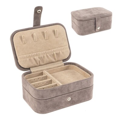 Joyero terciopelo rosa dos niveles