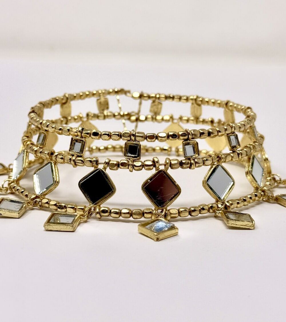 Choker espejos dorado