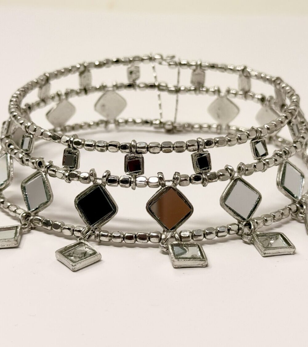Choker espejos plateado