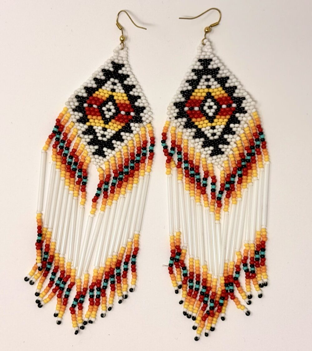 Pendientes cuentas blanco